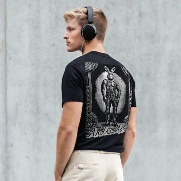 BUNNY IN LEATHER T-SHIRT